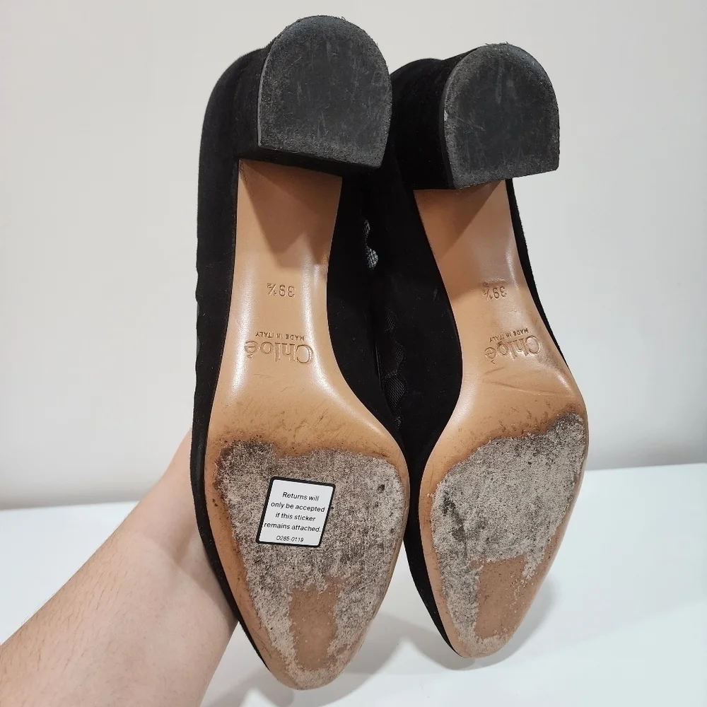 Chloe bridget scallop pumps, size 39.5